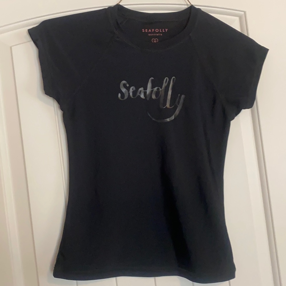 Seafolly girls size 12 rash guard, swim shirt, uv protection